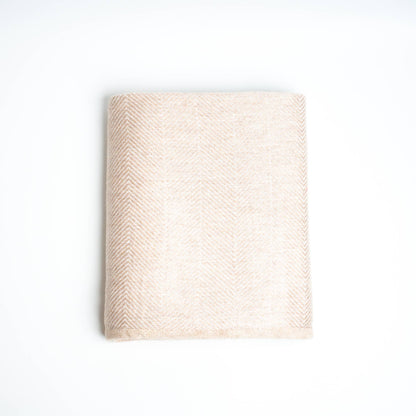 Luxury Cashmere Throw Blanket | Cottage Cream