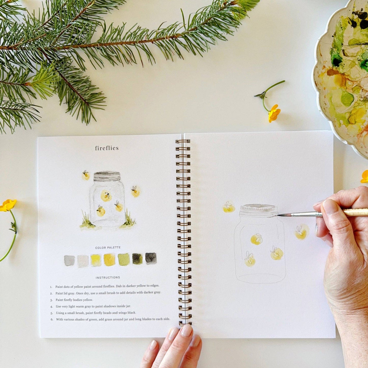 Camping Watercolour Paint Workbook by Emily Lex