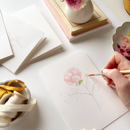 Cartes postales à peindre avec des fleurs de jardin