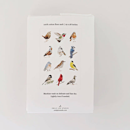 Birds Watercolour Print Tea Towel