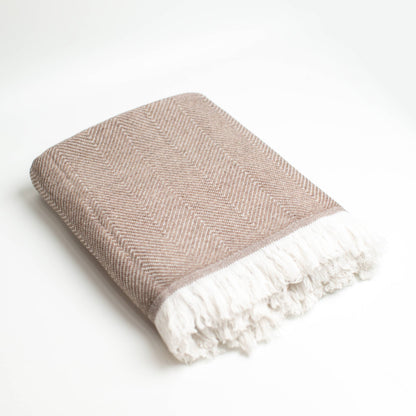 Luxury Cashmere Throw Blanket | Dual Tone Muskoka Mocha