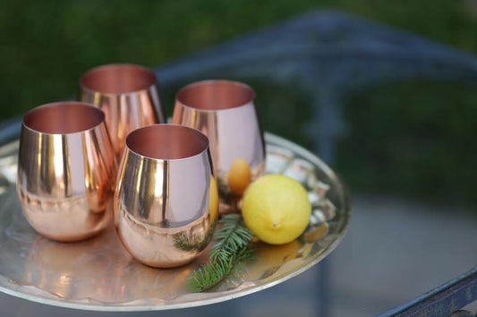 Verre à vin en cuivre sans pied