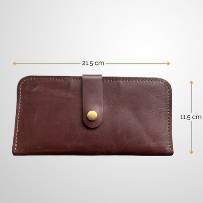 Leather Clutch Wallet | Hickory Brown