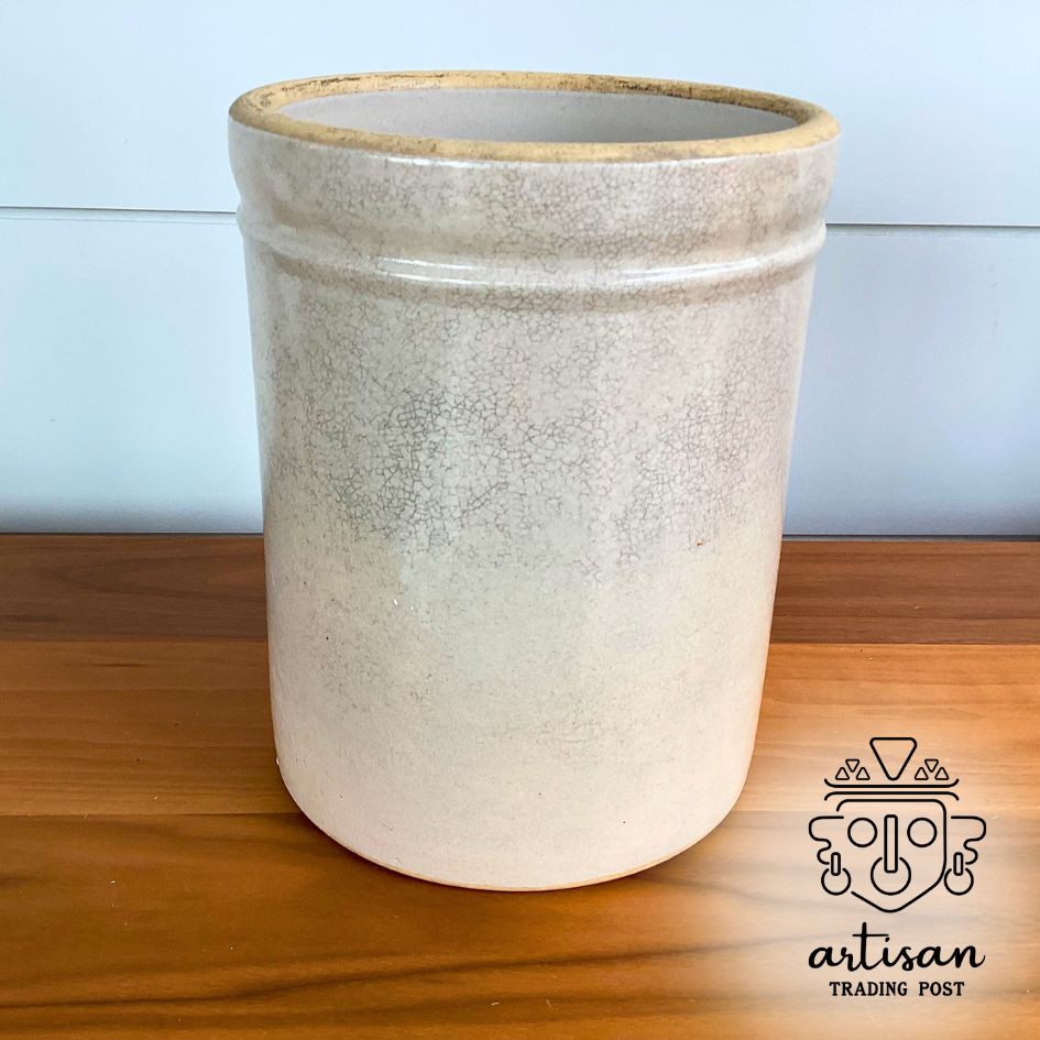 Vintage Earthenware Crock | 1 Gallon Natural