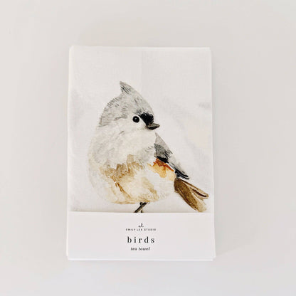 Birds Watercolour Print Tea Towel