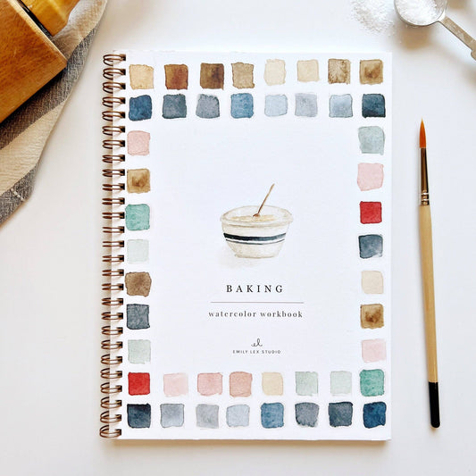 Cahier d'exercices pour la pâtisserie à l'aquarelle