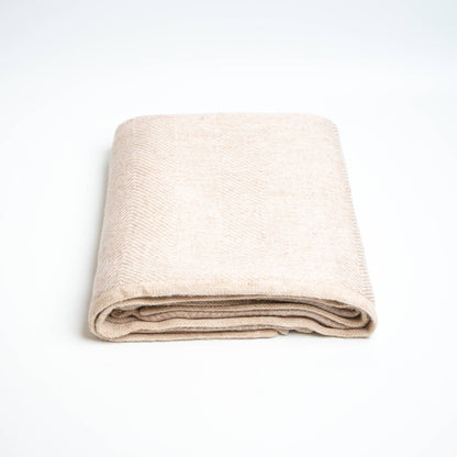 Luxury Cashmere Throw Blanket | Cottage Cream