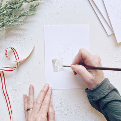 Carte de vœux à peindre sur le thème de Noël