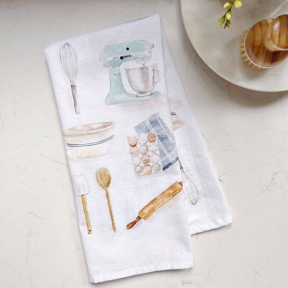 Baking | Watercolour Print Tea Towel