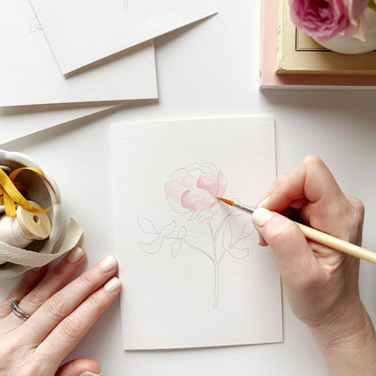 Cartes postales à peindre avec des fleurs de jardin