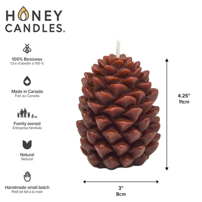 Natural Beeswax Candle | Ponderosa Pine Cone