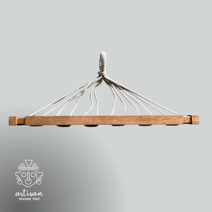 Kangaroo Hammock Chair | Natural with Steel Blue Stripes