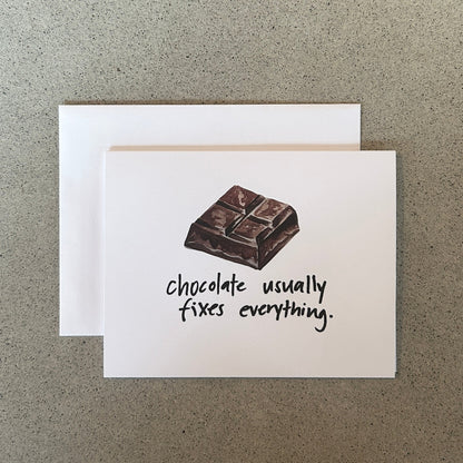 Le chocolat répare généralement tout | Carte de vœux