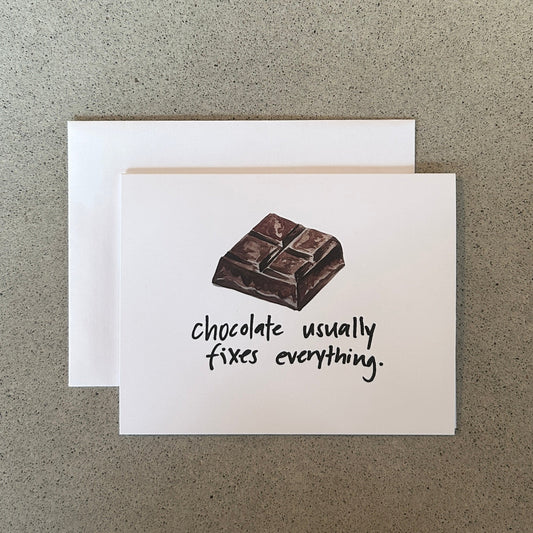 Le chocolat répare généralement tout | Carte de vœux