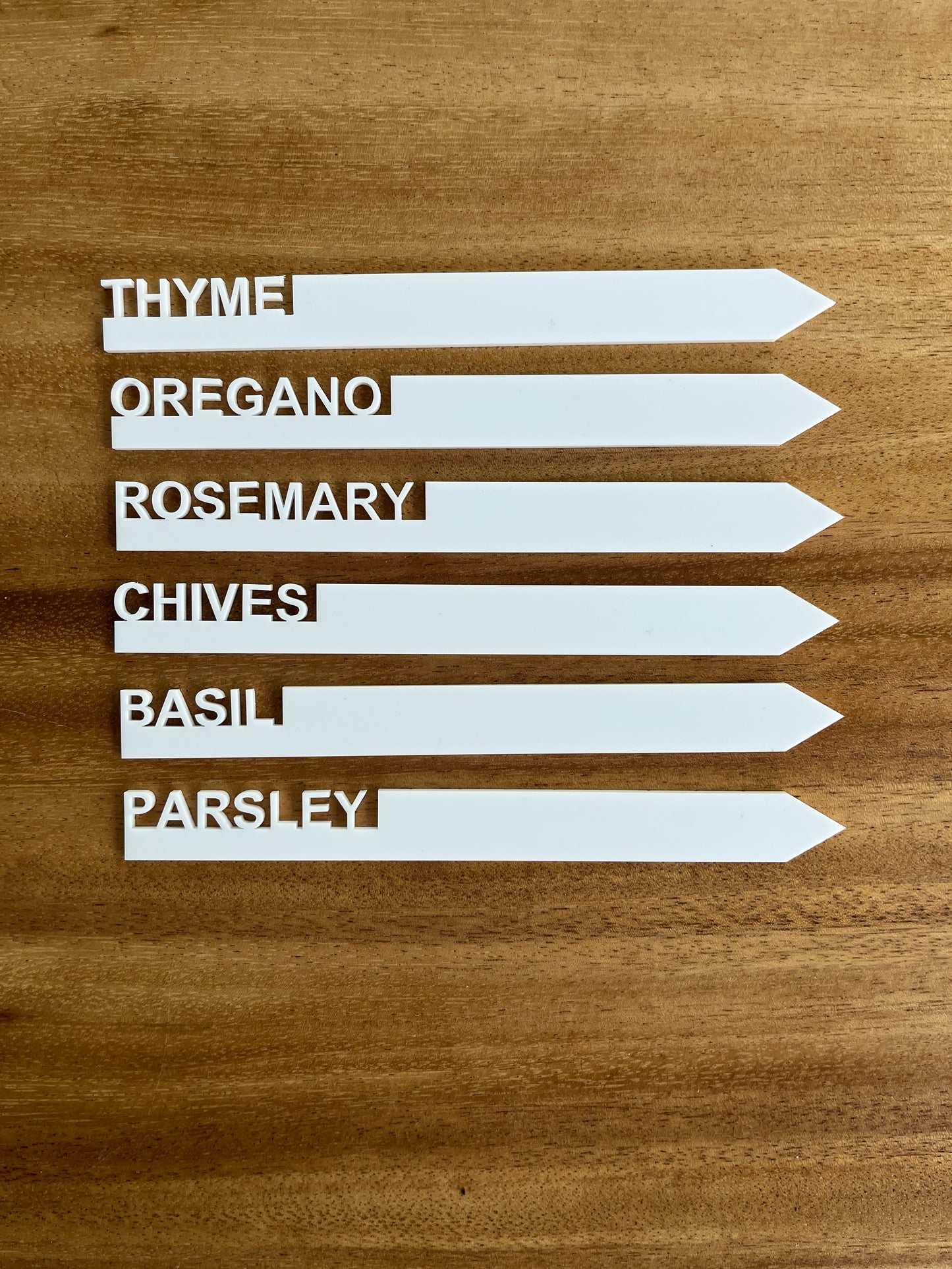 Herb Garden Indoor/Outdoor Plant Stakes | White Acrylic