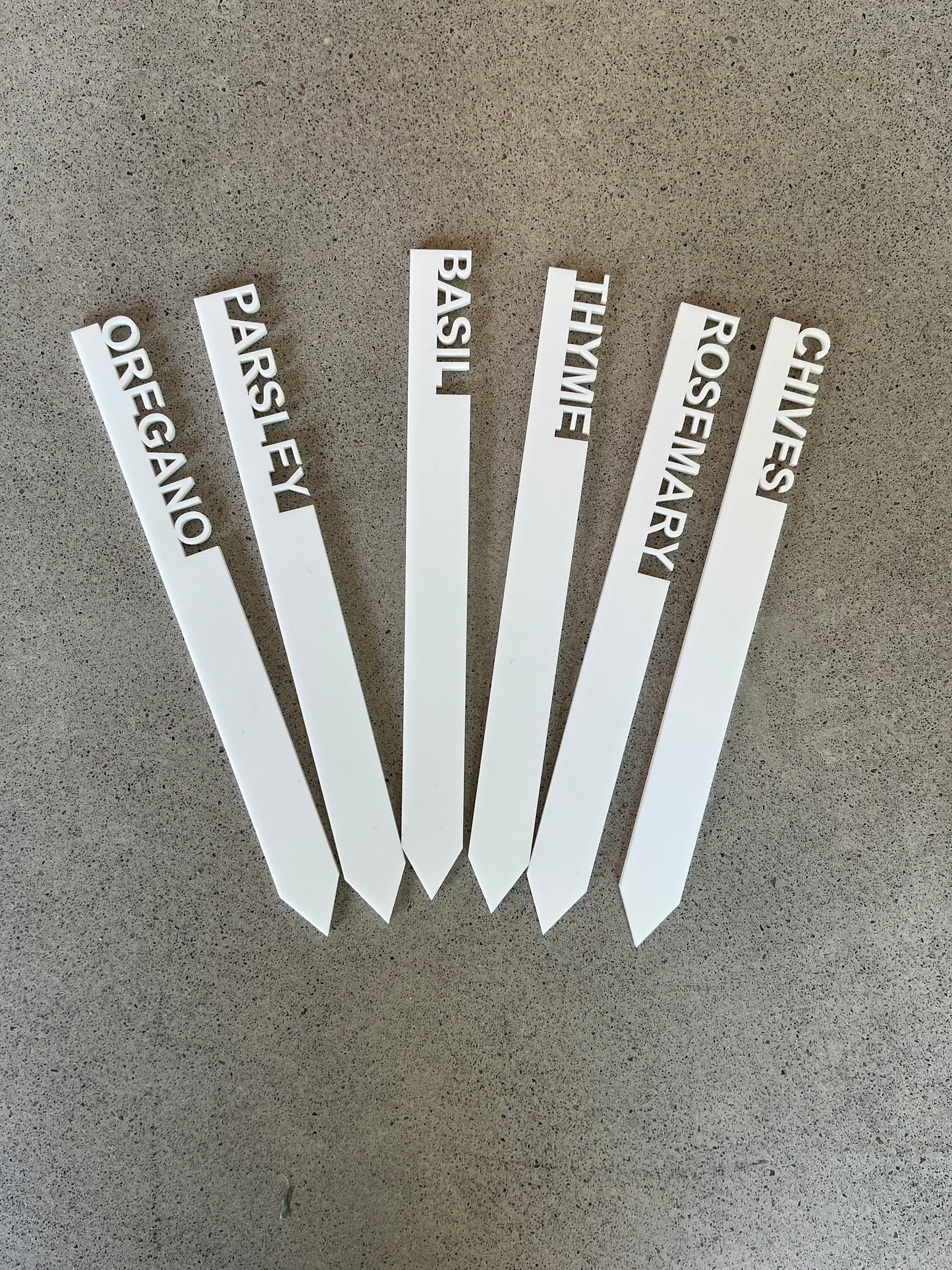 Herb Garden Indoor/Outdoor Plant Stakes | White Acrylic