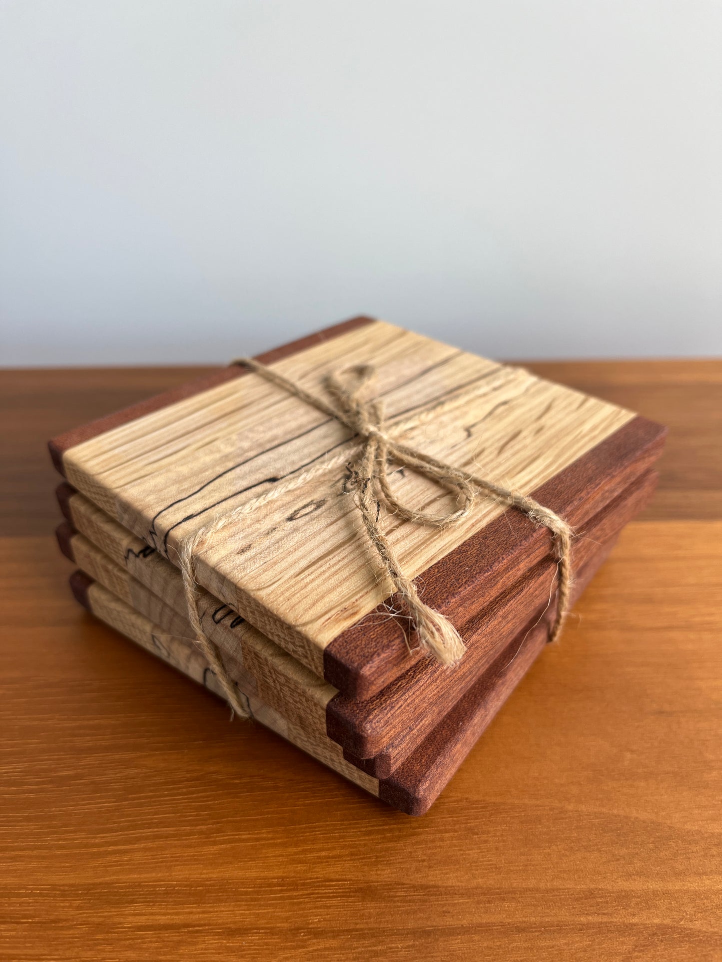 Square Wood Coasters with Cork Bottom | Made in Canada