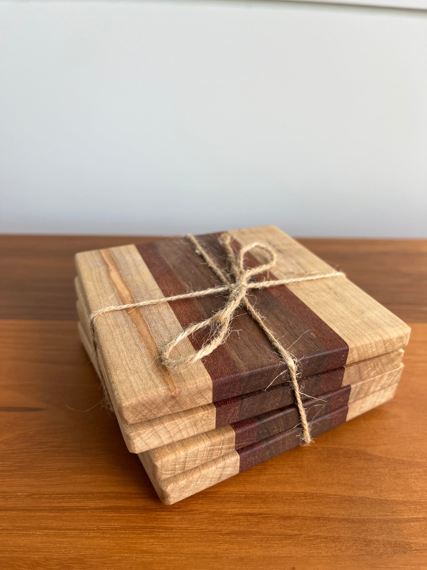 Square Wood Coasters with Cork Bottom | Made in Canada