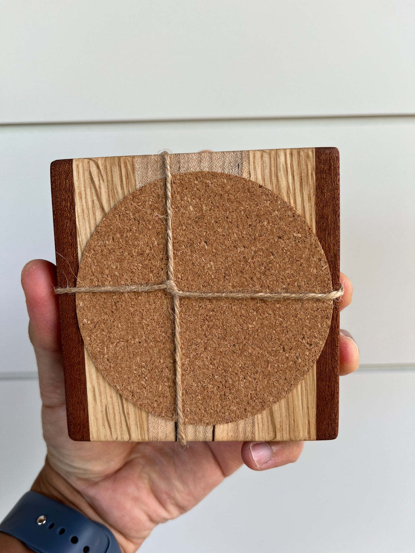 Square Wood Coasters with Cork Bottom | Made in Canada