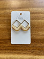 Square Hand-Beaded Stud Earrings