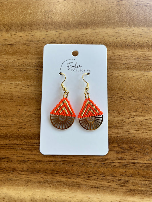 Small Hand-Beaded Boho Earrings