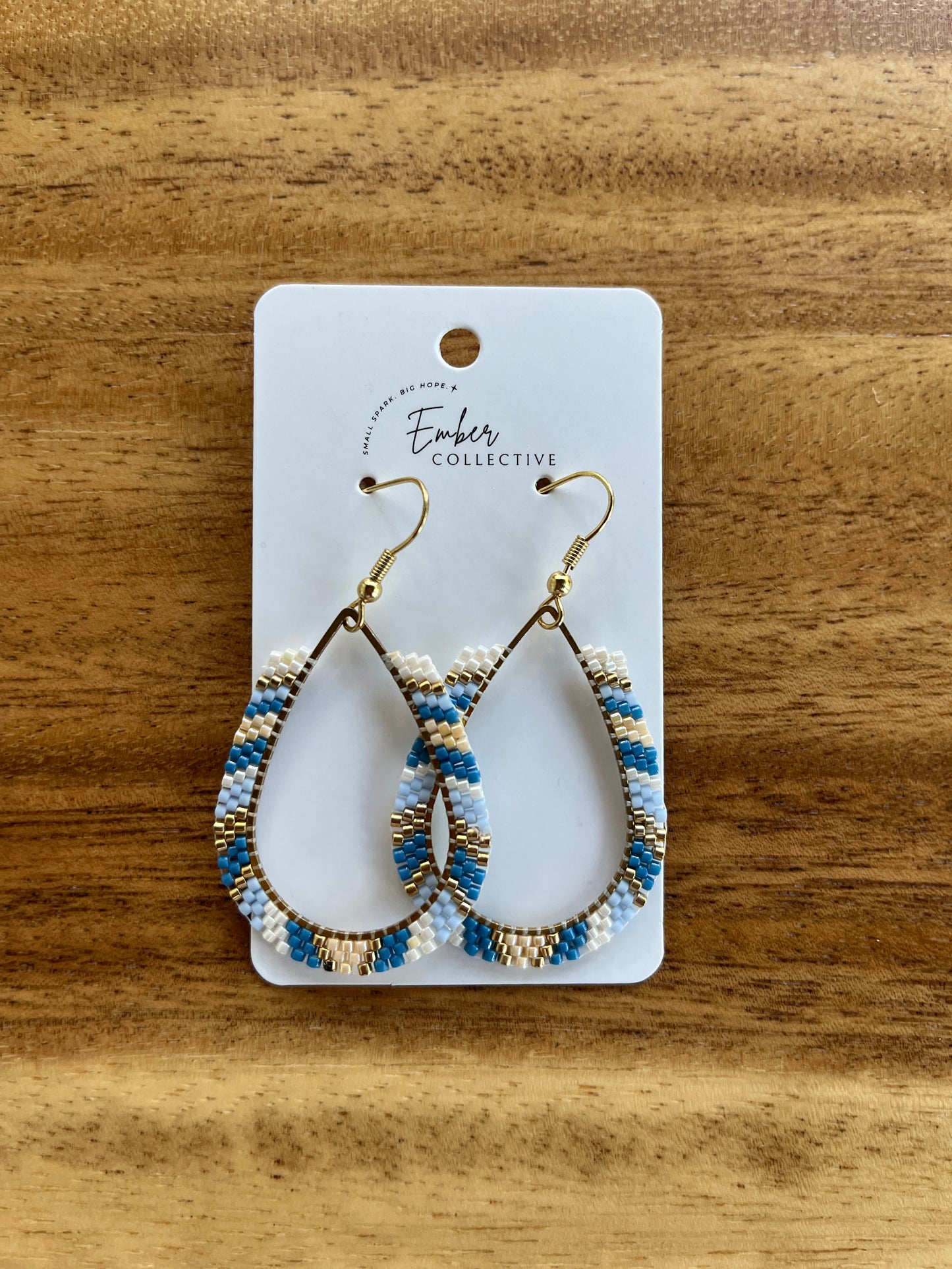 Hand-Beaded Teardrop Earrings