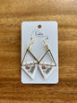 Hand-Beaded Triangle Earrings Floral