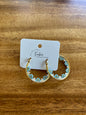 Medium Floral Hand-Beaded Hoop Earrings