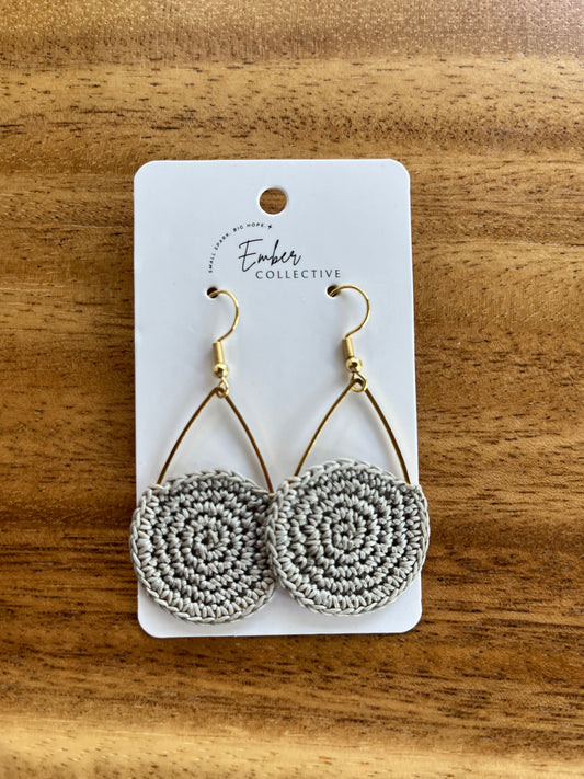 Teardrop Spiral Crochet Earrings