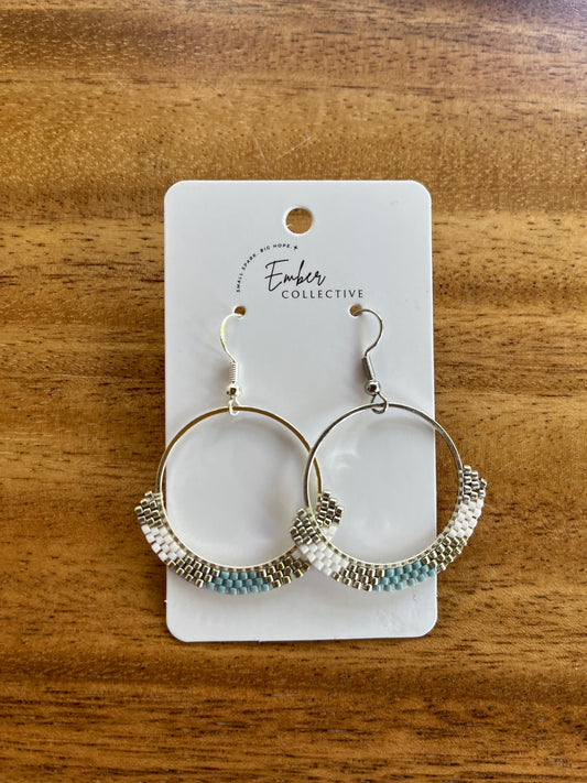 Hand-Beaded Circle Earrings