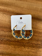 Medium Floral Hand-Beaded Hoop Earrings