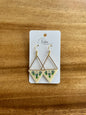 Hand-Beaded Triangle Earrings Floral