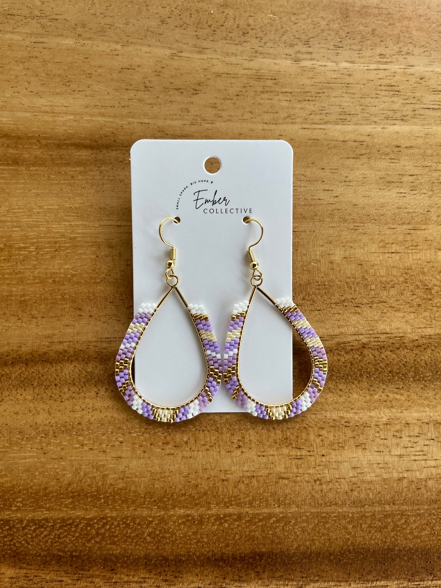 Hand-Beaded Teardrop Earrings