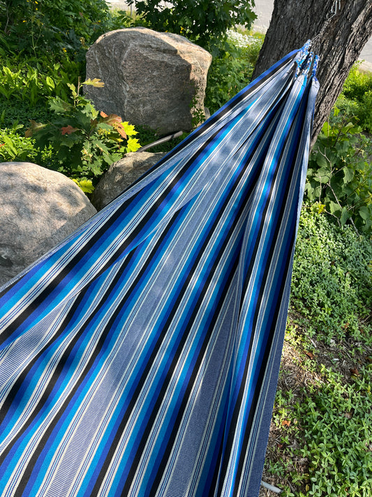 Handwoven Cotton Hammock | Lake Blue