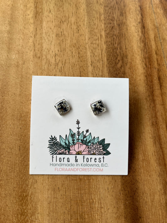 Clous d'oreilles carrés | Argent nautique