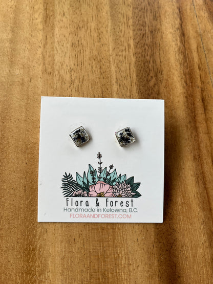 Clous d'oreilles carrés | Argent nautique