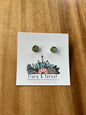 Round Stud Earrings with Preserved Flowers | Assorted Colours