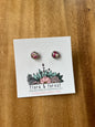 Round Stud Earrings with Preserved Flowers | Assorted Colours