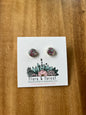 Round Stud Earrings with Preserved Flowers | Assorted Colours