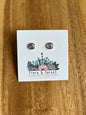 Round Stud Earrings with Preserved Flowers | Assorted Colours
