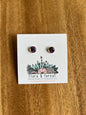 Round Stud Earrings with Preserved Flowers | Assorted Colours