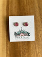 Round Stud Earrings with Preserved Flowers | Assorted Colours