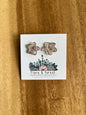 Clous d'oreilles hexagonaux | Sirène en or rose