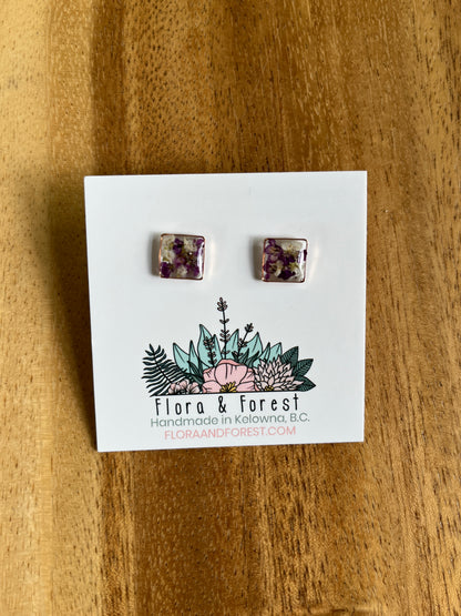 Clous d'oreilles carrés | Argent nautique