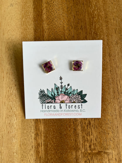 Clous d'oreilles carrés | Argent nautique