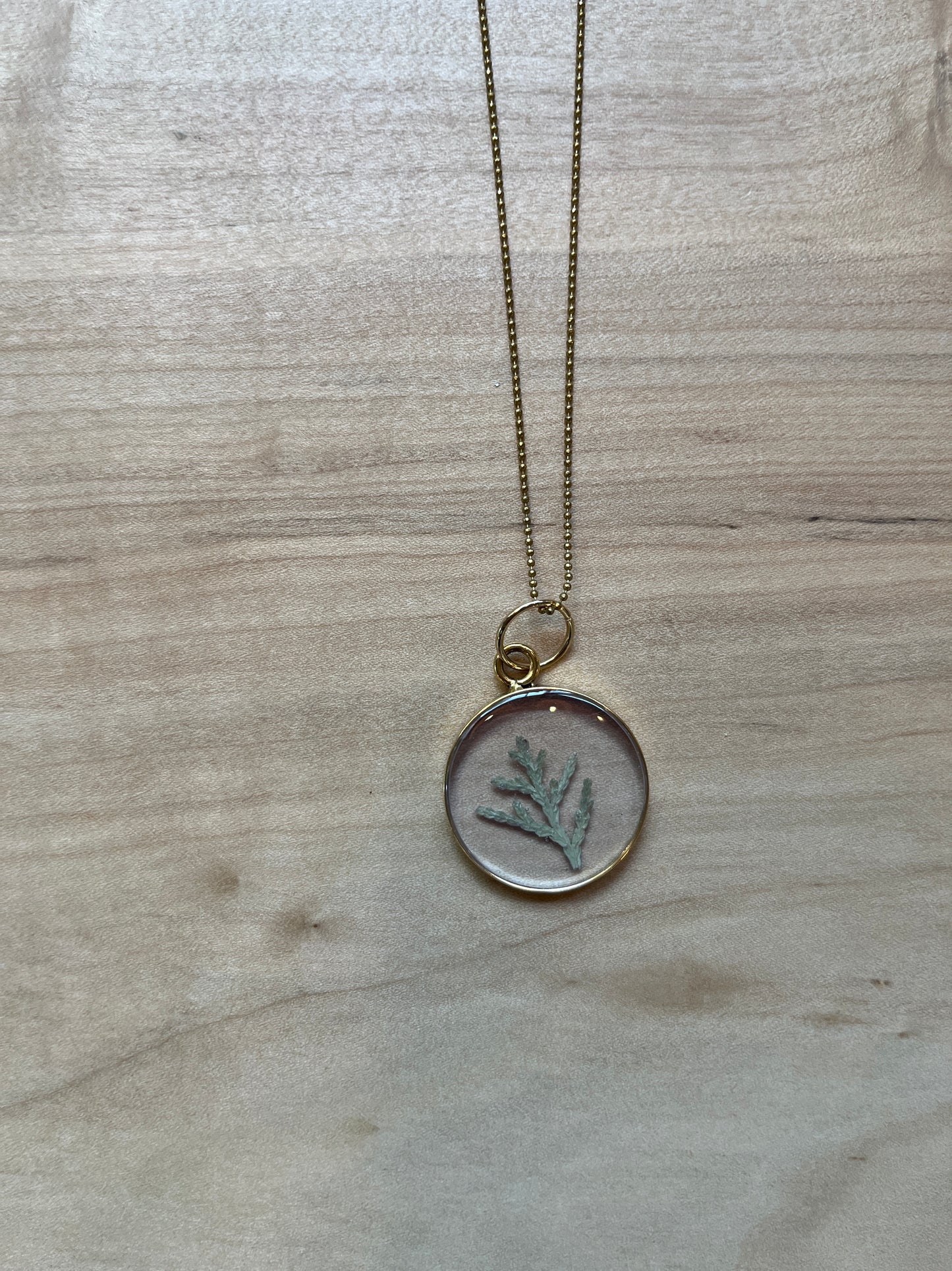 Collier Hexagone | Grande Fougère en Dentelle Dorée