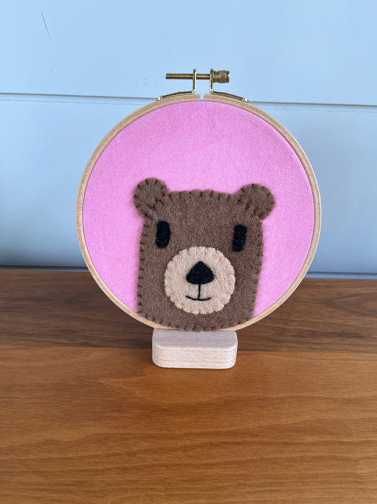Bear Felt Embroidery Craft Kit – DIY Animal Art for Kids
