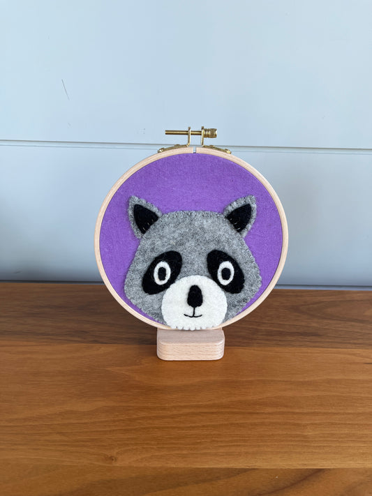 Raccoon Felt Embroidery Craft Kit – DIY Animal Art for Kids