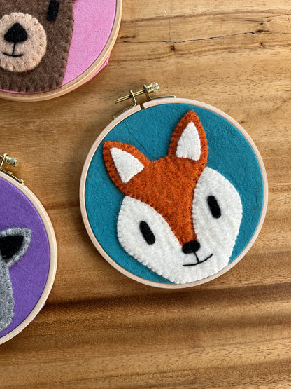 Fox Felt Embroidery Craft Kit – DIY Animal Art for Kids
