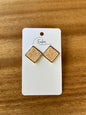 Square Hand-Beaded Stud Earrings